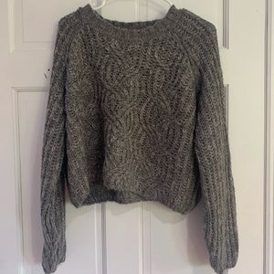 Gray knit sweater